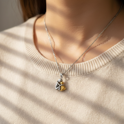 Hug Pendant Necklace with Bonus Earrings, Limited Time Offer