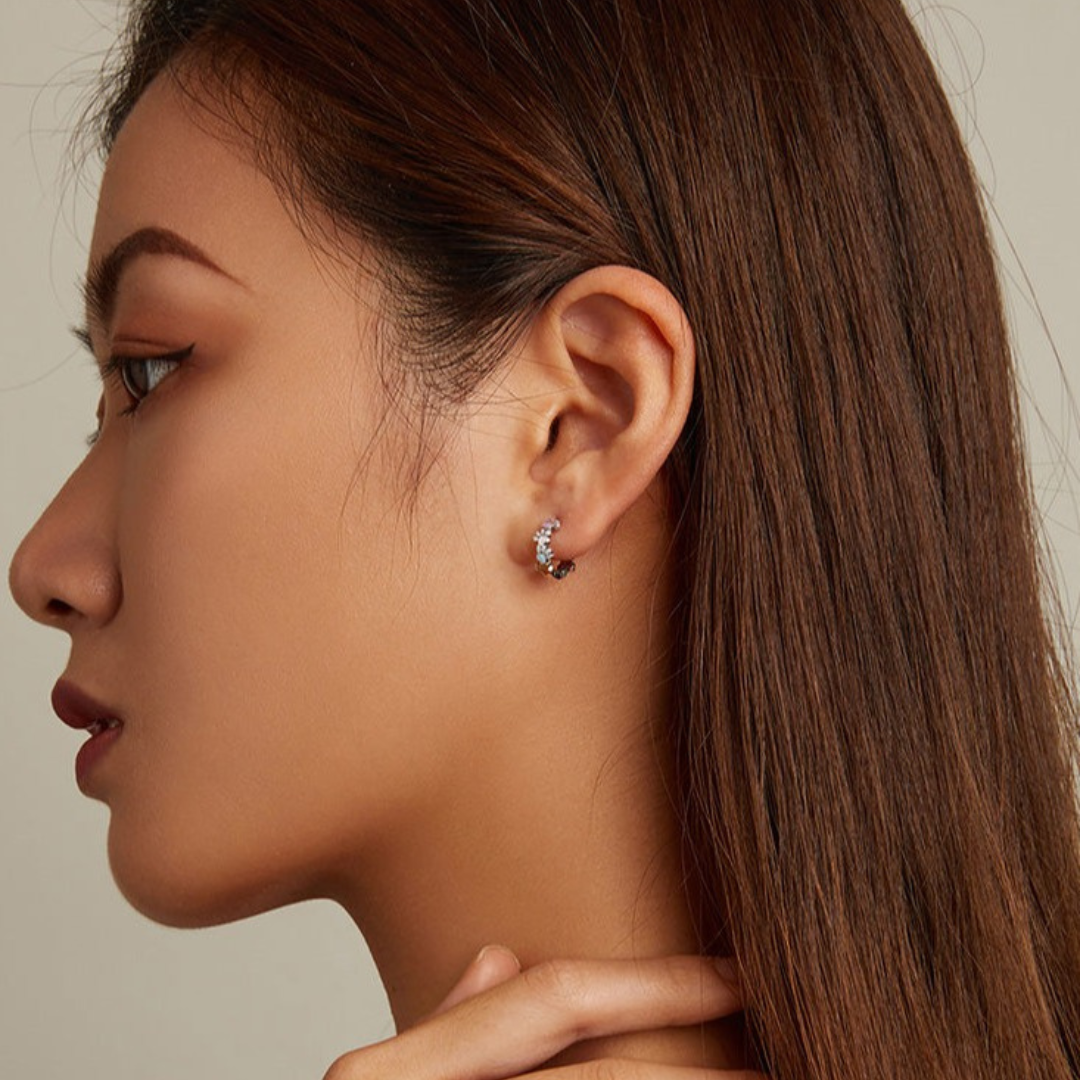 Colorful Paws Hoop Earrings made of Sterling Silver