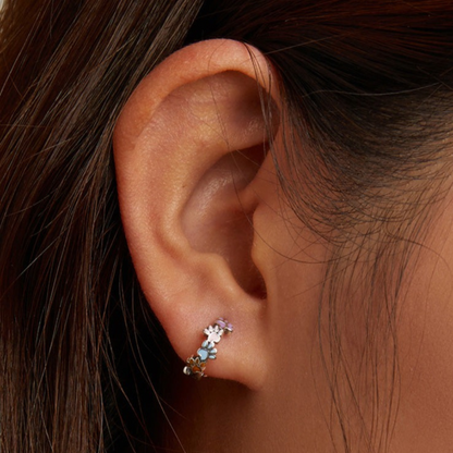 Colorful Paws Hoop Earrings made of Sterling Silver