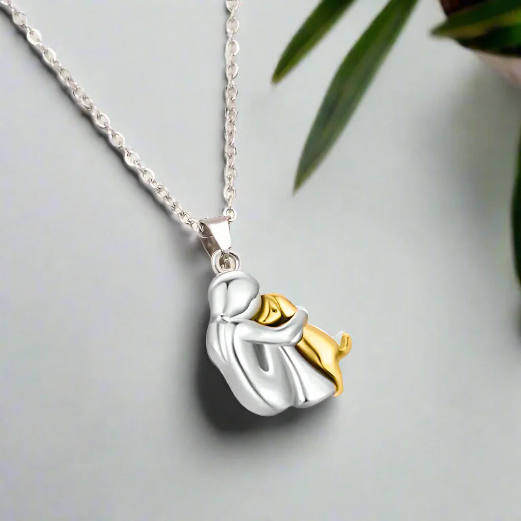 Hug Pendant Necklace with Bonus Earrings, Limited Time Offer